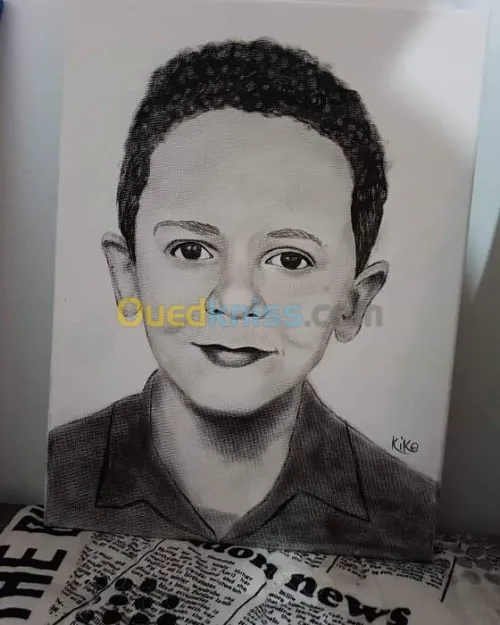 Portrait sur tableau en toile/feuille