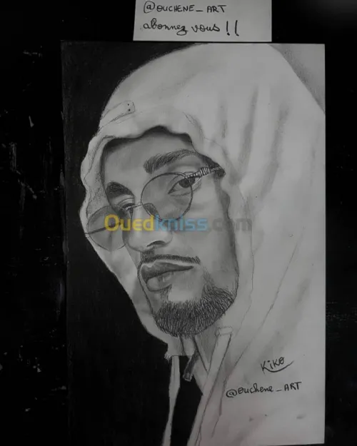 Portrait sur tableau en toile/feuille