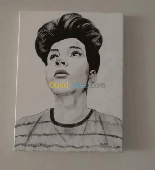 Portrait sur tableau en toile/feuille
