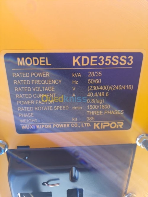 GROUPE ELECTROGENE Kipor 20 KVA 35 kva