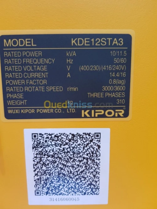 GROUPE ELECTROGENE Kipor 20 KVA 35 kva