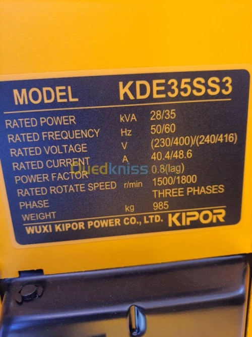 GROUPE ELECTROGENE Kipor 20 KVA 35 kva