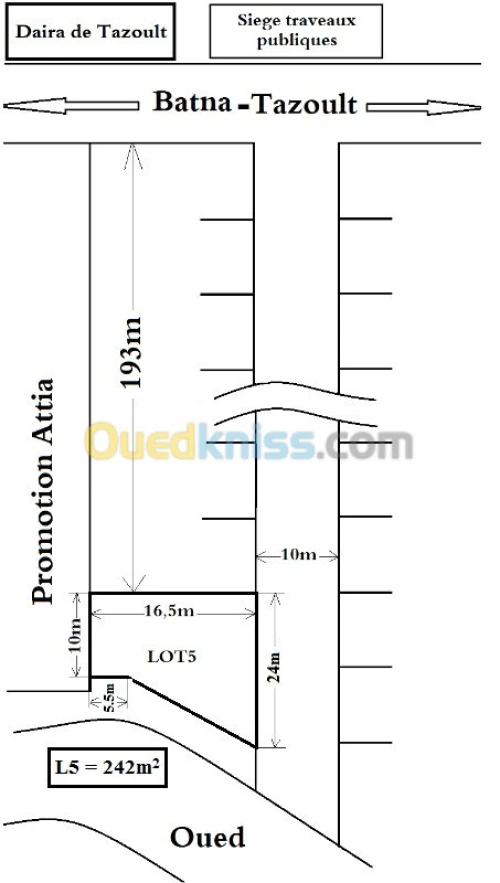 Vente Terrain Batna Tazoult