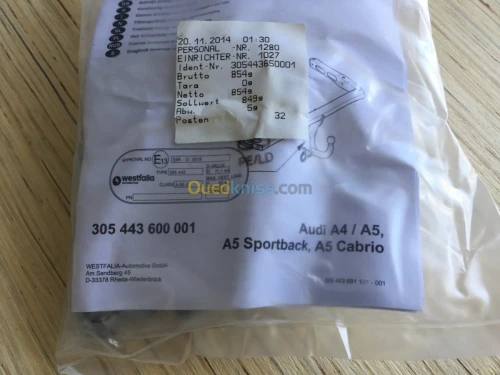 Attelage Westfalia Fixe Audi A4 A5