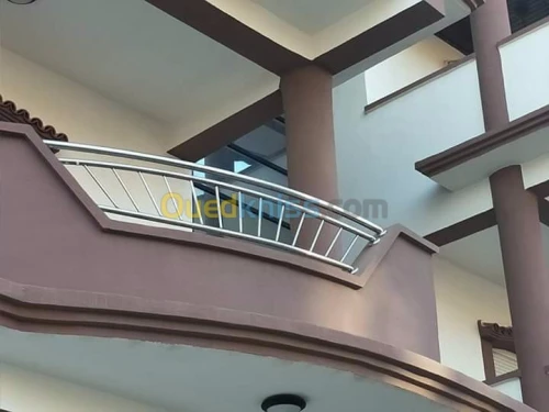 Rampes escalier Moderne verre-inox