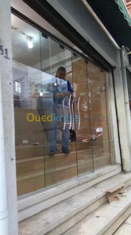 Montage portes,vitrines en verre secur
