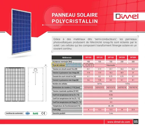 Panneaux Solaires Polycristallins