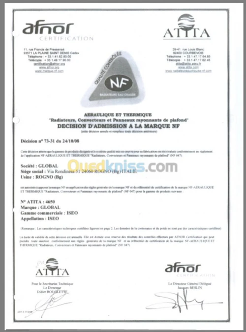 Radiateur Aluminium GLOBAL MADE IN ITALY