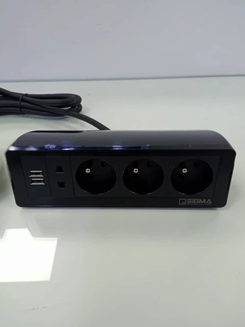BLOC MULTIPRISE AVEC USB ( 3 PRISES FRANCAISES + 1 PRISE ANGLAISE )