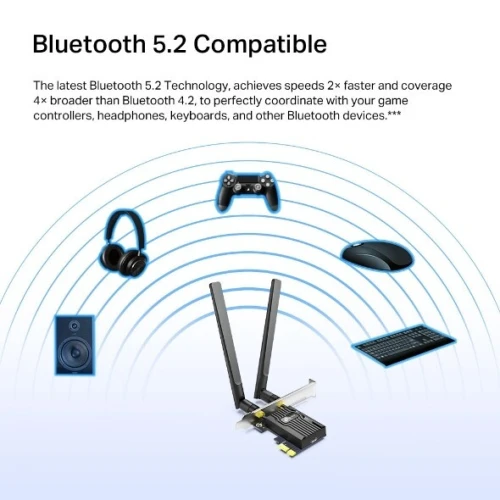 CARTE RESEAU PCI EXPRESS WiFi 6 AX3000 Bluetooth 5.2 TP-LINK TX55E