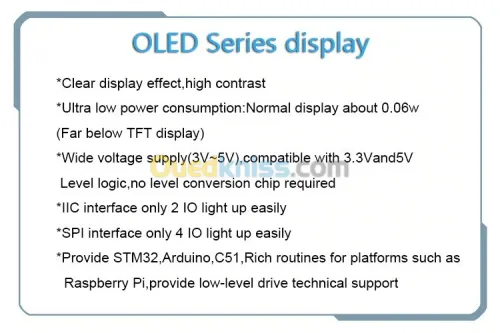 Ecran Oled 0.91/0.96/1.3/1.54/2.42/3.1 arduino