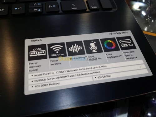 Acer aspire i5 7ém 4Go 256 Nvidia 940m