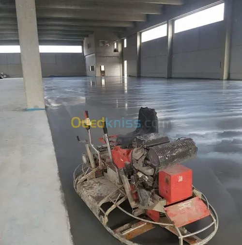 Dallage industriel beton lisse lissage