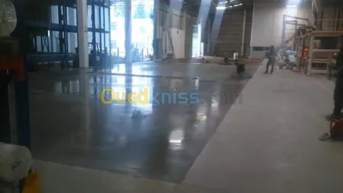 Dallage industriel beton lisse lissage