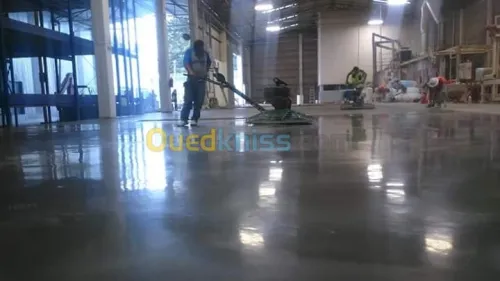 Dallage industriel beton lisse lissage