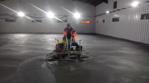 Dallage industriel beton lisse lissage