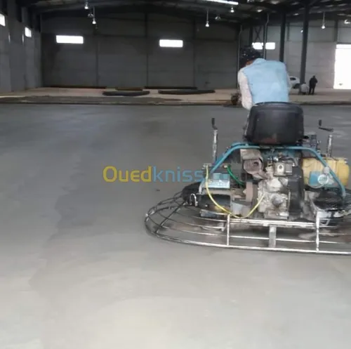Dallage industriel beton lisse lissage