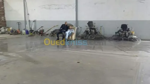 Dallage industriel beton lisse lissage