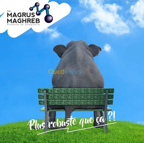 Banc de jardin et tampon en composite