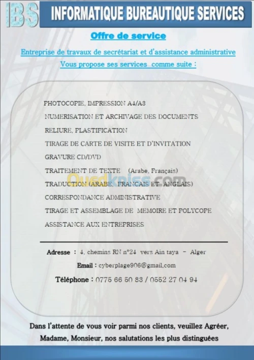 Photocopie, Impression, Scanner etc...