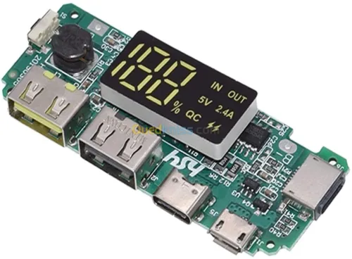 Arduino - Chargeur de batterie USB 5V 1A 2.1A (noir) / USB 5V 2,4 A (vert)