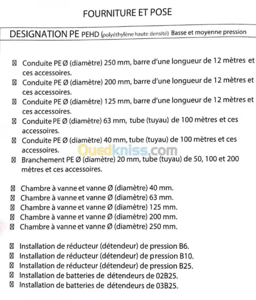  travaux de  gaz