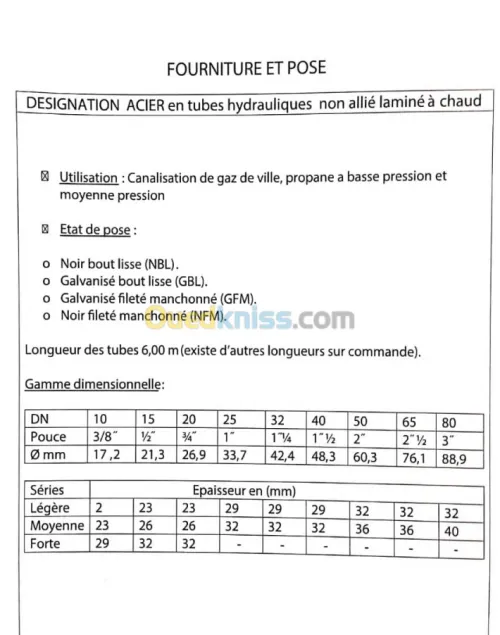  travaux de  gaz