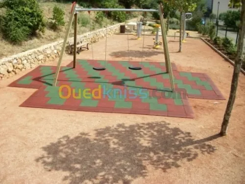 dalles amortissant pour airs de jeux 