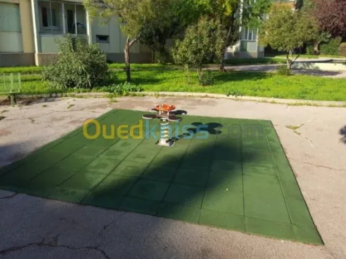 dalles amortissant pour airs de jeux 