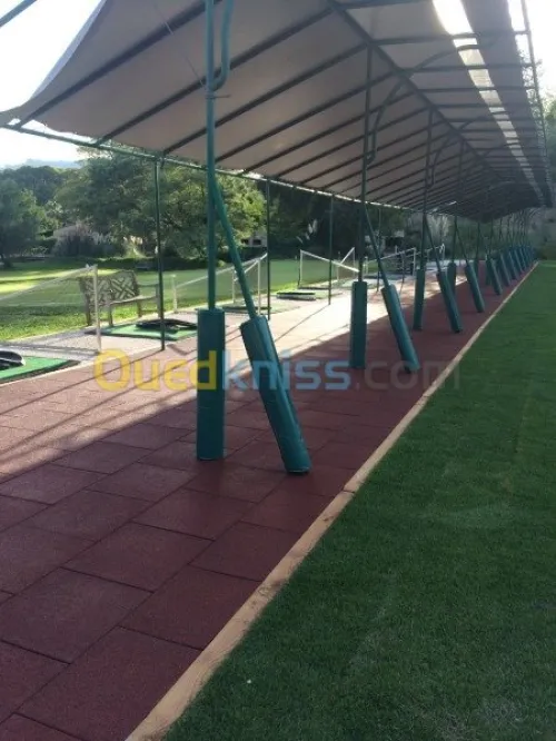 dalles amortissant pour airs de jeux 