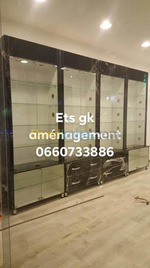 armoire d'exposition vitrine comptoir 