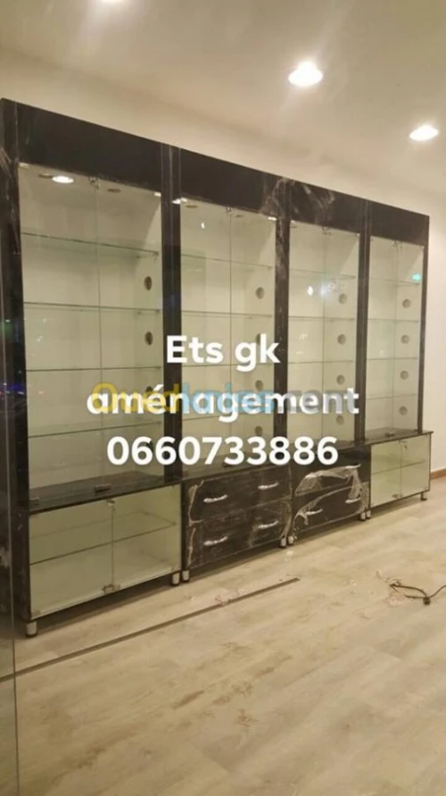 armoire d'exposition vitrine comptoir 