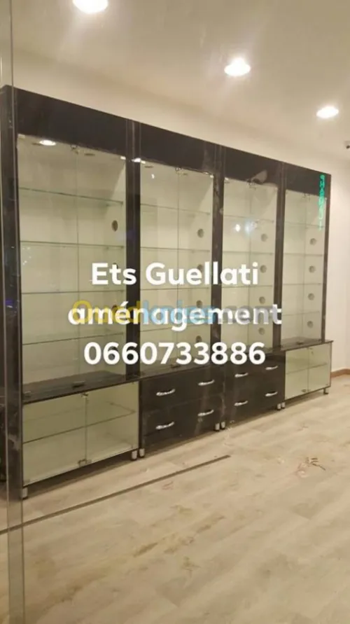 armoire d'exposition vitrine comptoir 