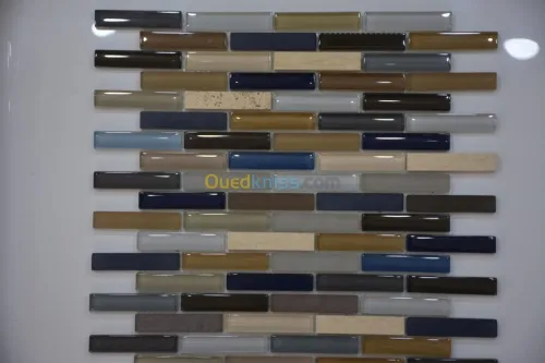 MOSAIQUE CROISE BEIGE BLEU