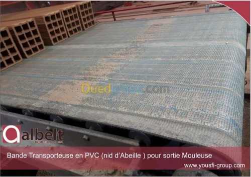TAPIS . BANDE TRANSP. POUR BRIQUETERIE