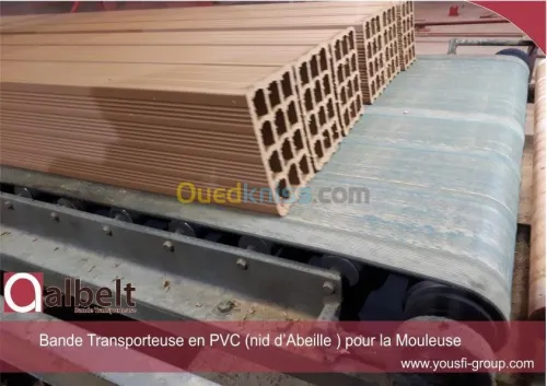TAPIS . BANDE TRANSP. POUR BRIQUETERIE