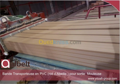 TAPIS . BANDE TRANSP. POUR BRIQUETERIE