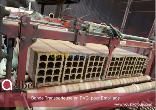 TAPIS . BANDE TRANSP. POUR BRIQUETERIE