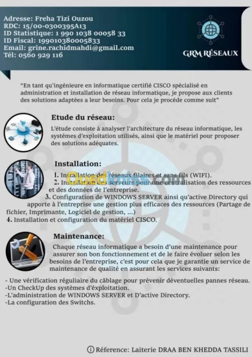 INSTALLATION  RESEAUX INFORMATIQUE 
