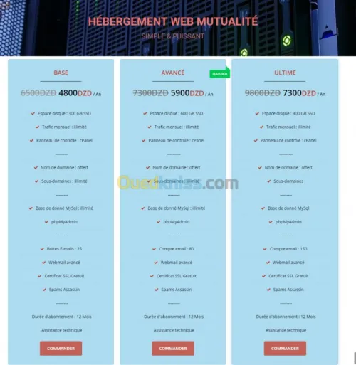 hébergement site web et nom de domaine