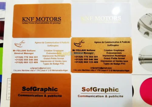 Impression de cartes visite PVC