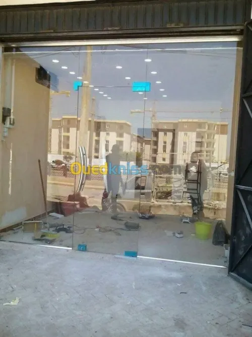 vitrine en verre porte cabine douche 