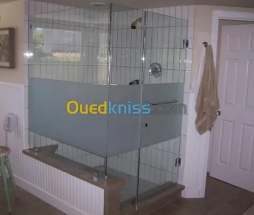 vitrine en verre porte cabine douche 