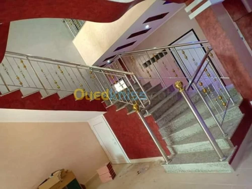 Rampe d'escaliers garde corps en inox