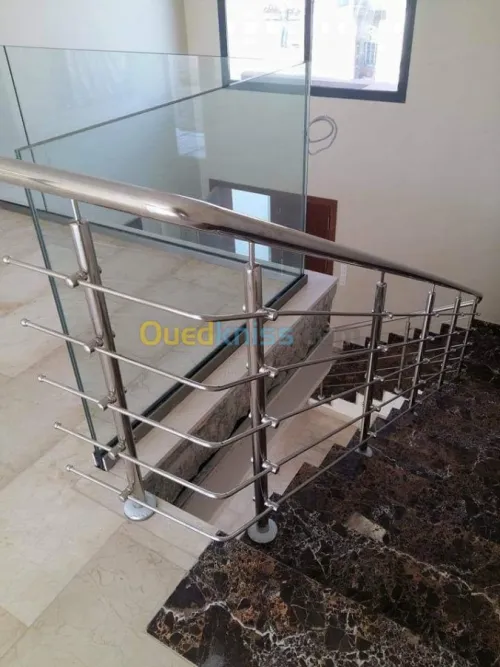 Rampe d'escaliers garde corps en inox