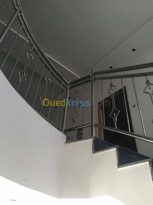Rampe d'escaliers garde corps en inox