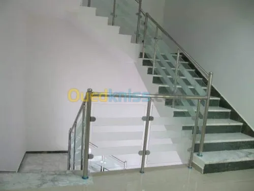 Rampe d'escaliers garde corps en inox