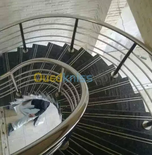 Rampe d'escaliers garde corps en inox