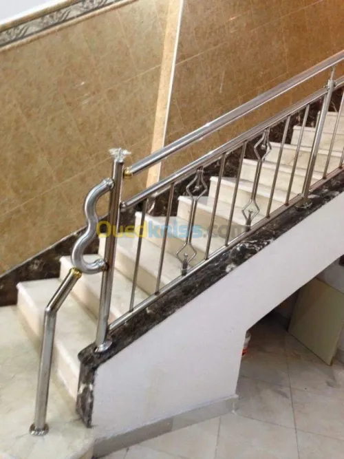 Rampe d'escaliers garde corps en inox