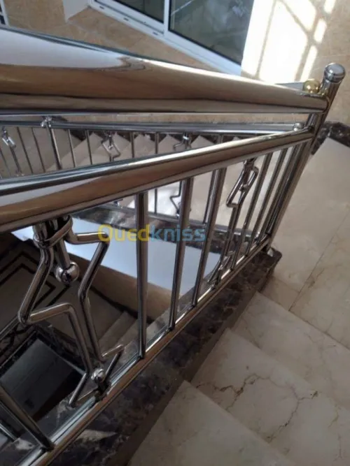 Rampe d'escaliers garde corps en inox